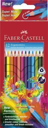 Barevné pastelky "Parrot", 12 barev, šestihranné, FABER-CASTELL OFERTA office vše pro kancelář Ověřený