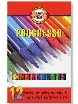 Barevné pastelky "Progresso 8756/12", 12ks, bez dřeva, KOH-I-NOOR OFERTA office vše pro kancelář Nízká Cena