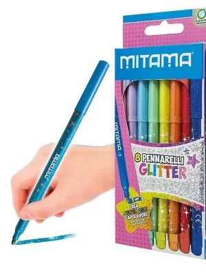 Fixy se třpytkami, 8 různých barev, 3 mm, trojhranné, MITAMA 62509 OFERTA office vše pro kancelář Objednat Nyní