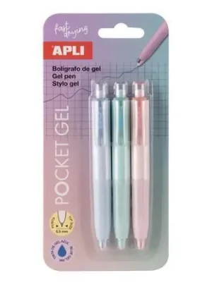 Nejlepší Cena Gelové mini pero “Pocket Gel”, různé pastelové barvy, 0,5 mm, stiskací mechanismus, 3 ks, APLI 20499 OFERTA office vše pro kancelář