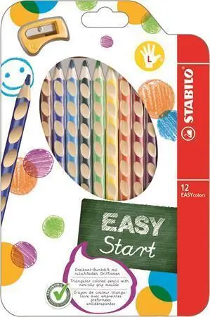 Barevná pastelka "Easycolours", HB, trojhranná, pro leváky, 12ks/bal., STABILO OFERTA office vše pro kancelář Nová Kolekce