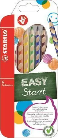 Originální Barevná pastelka "Easycolours", HB, trojhranná, pro praváky, 6ks/ bal. , STABILO OFERTA office vše pro kancelář
