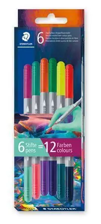 Fixy "3280", 12 různých barev, sada Multivesmír 1, 1-3 mm, oboustranné, vypratelné, STAEDTLER 3280C6 OFERTA office vše pro kancelář Kup Teď