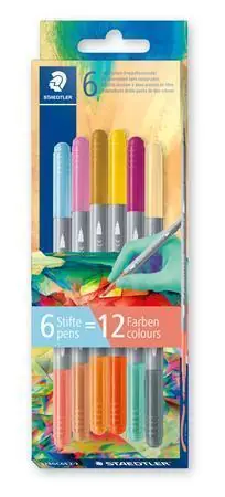 Objednat Nyní Fixy "3280", 12 různých barev, sada Multivesmír 2, 1-3 mm, oboustranné, vypratelné, STAEDTLER 3280C6 OFERTA office vše pro kancelář