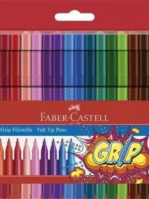 Fixy "Grip", 20 barev, trojhranné, FABER-CASTELL OFERTA office vše pro kancelář Ověřený