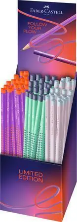 Grafitová tužka "Grip 2001 Flow", displej/72 ks, mix barev, B, trojhranná, FABER-CASTELL 117026 OFERTA office vše pro kancelář Jen Po Omezenou Doba