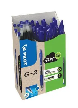 Gelové pero "G-2, Bonus Pack", modrá + náplň, 0,32 mm, stiskací mech., PILOT BL-G2-7-L+BLS-G2-7-L-S1 OFERTA office vše pro kancelář Nakupujte Hned
