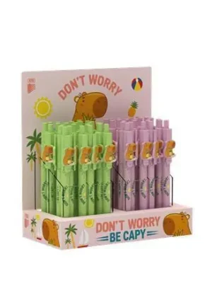Omezená Nabídka Kuličkové pero "Capybara", displej/48 ks, mix barev, 0,8 mm, stiskací mechanismus, ICO 9010198000 OFERTA office vše pro kancelář