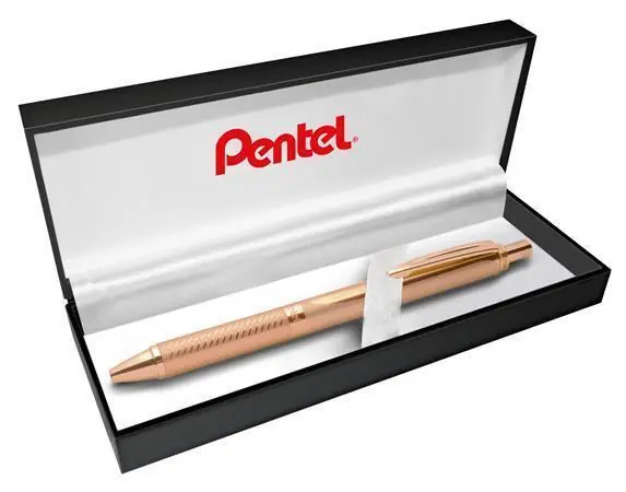 Kuličkové pero "EnerGel BL-407", modrá, 0,35 mm, stiskací mechanismus, rose gold tělo, PENTEL BL407P OFERTA office vše pro kancelář Oblíbený