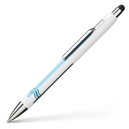 Nová Kolekce Kuličkové pero "Epsilon Touch", bílá-modrá, 0,7mm, stiskací mechanismus, sytlus, SCHNEIDER OFERTA office vše pro kancelář