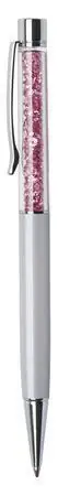 Kuličkové pero SWAROVSKI® Crystals, krémově bílá, růžové krystaly v horní části pera, 14 cm, ART CRY OFERTA office vše pro kancelář Omezená Nabídka