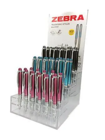 Ihned K Objednání Kuličkové pero "Telescopic Metal Stylus", displej/36 ks, modrá, 0,24 mm, teleskopické, kovové, ZEBRA OFERTA office vše pro kancelář