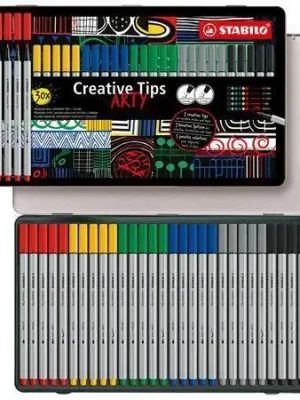 Linery "Creative Tips ARTY", sada, 6 pastelových barev, 5 šířek stopy, plechová krabička, STABILO 89 OFERTA office vše pro kancelář Ověřený