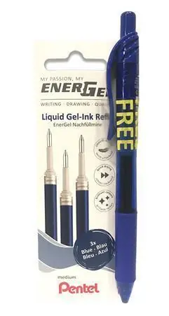 Náhradní gelová náplň "EnerGel LR7", modrá, 0,35 mm, s gelovým perem zdarma, PENTEL LR7-3C-PROMO OFERTA office vše pro kancelář Koupit Online