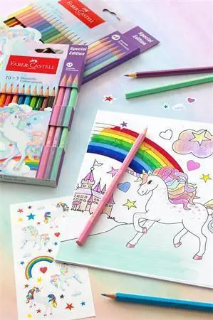Výprodej Pastelky "Unicorn", 10 barev + 3 pastelové barvy, šestihranné, FABER-CASTELL 111219 OFERTA office vše pro kancelář
