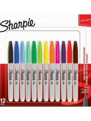 Permanentní popisovač "Fine Point", 12 barev, 1 mm, kuželový hrot, SHARPIE NSH2065404 OFERTA office vše pro kancelář Poslední Šance