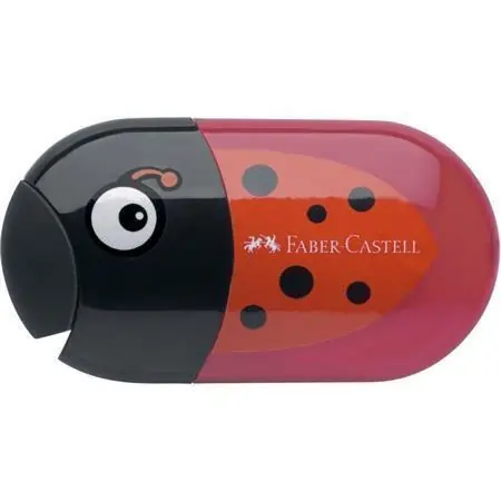 Ořezávátko a guma, beruška, dvě díry, se zásobníkem, FABER-CASTELL OFERTA office vše pro kancelář Speciální Cena