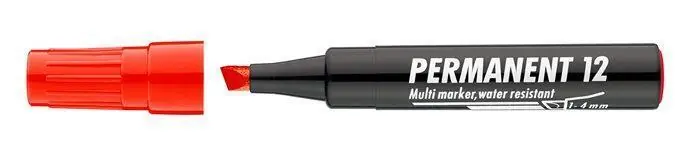 Permanentní popisovač "Permanent 12", červená, 1-4mm, klínový hrot, ICO OFERTA office vše pro kancelář Top Prodej