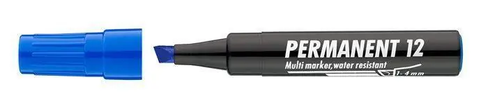 Permanentní popisovač "Permanent 12", modrá, 1-4mm, klínový hrot, ICO OFERTA office vše pro kancelář Cenový Hit