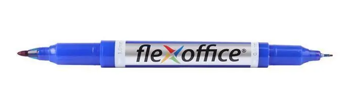 Nejlepší Cena Permanentní popisovač "PM01", modrá, 0,4/1,0mm, kužel.hrot, oboustranný, FLEXOFFICE OFERTA office vše pro kancelář
