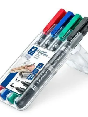 Omezená Nabídka Permanentní popisovač "Lumocolor 348 Duo", sada, 4 barvy, kuželový hrot, F/M, oboustranný, STAEDTLER OFERTA office vše pro kancelář