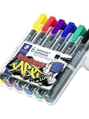 Permanentní popisovač "Lumocolor 350", 6 barev, klínový hrot, 2-5 mm, STAEDTLER 350 WP6-1 OFERTA office vše pro kancelář Originální