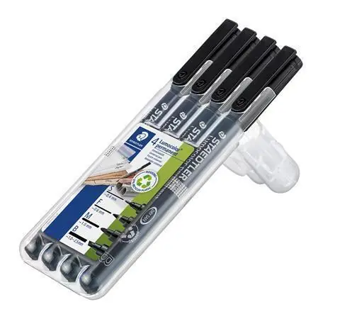 Permanentní popisovače "Lumocolor® 31", 4 různé šířky čar, černá, STAEDTLER 31-9WP4GS OFERTA office vše pro kancelář Ověřený