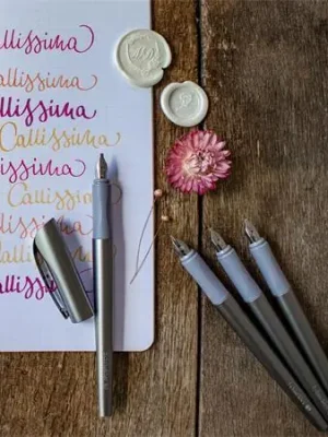 Plnicí pero, dárková sada "Callissima", antracitově šedá, 1,1 mm, dárek 1,5 a 1,8 mm hrot SCHNEIDER OFERTA office vše pro kancelář Speciální Cena
