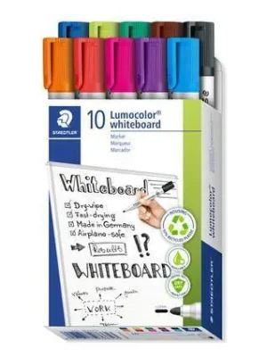Cenově Výhodný Popisovače na bílou tabuli "Lumocolor 351", 10 barev, 2 mm, kulatý hrot, STAEDTLER 351 B10 OFERTA office vše pro kancelář