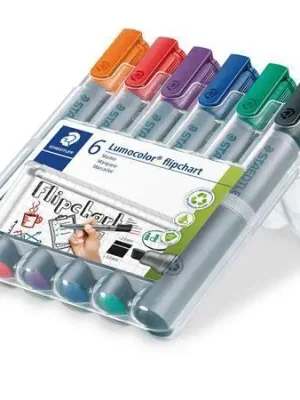 Výprodej Popisovač na flipchart "Lumocolor 356", sada, 6 barev, kuželový hrot, STAEDTLER OFERTA office vše pro kancelář