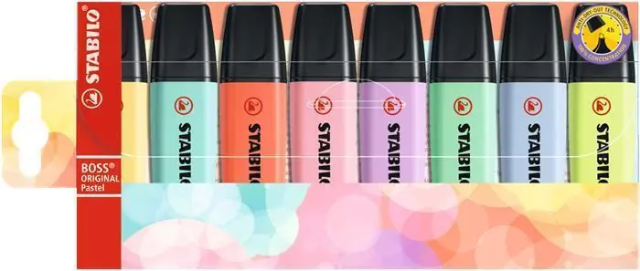 Levný Zvýrazňovač "BOSS original Pastel", mix barev, 2-5 mm, 8 ks, STABILO OFERTA office vše pro kancelář