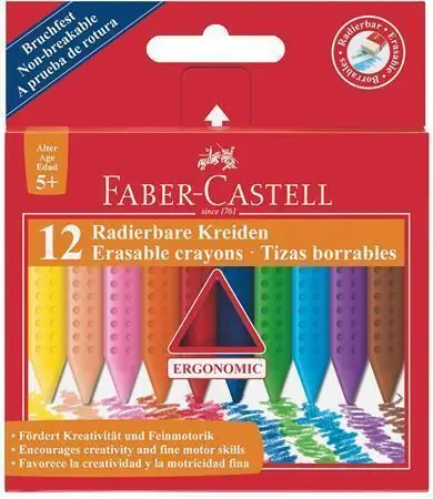 Voskovky "Grip", 12 barev, mazatelné, FABER-CASTELL OFERTA office vše pro kancelář Nová Kolekce