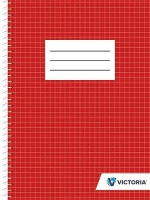 Blok na psaní, čtverečkovaný, drátěná kroužková vazba, A5, 70 listů, VICTORIA OFERTA office vše pro kancelář Autentický