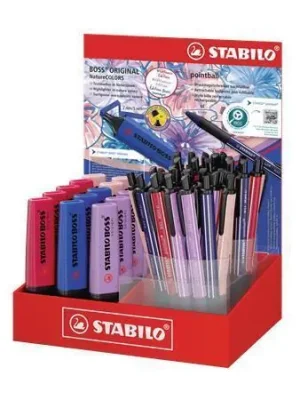Zvýrazňovač a kuličkové pero "NatureCOLORS Wildflower“, displej/53 ks, různé barvy, STABILO 6034-70/ OFERTA office vše pro kancelář Nejlepší Cena