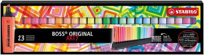 Zvýrazňovače "BOSS original Arty", 23 barev, 2-5 mm, STABILO 7023-01-5-20 OFERTA office vše pro kancelář Nová Kolekce