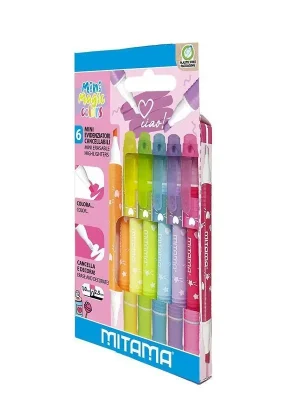 Zvýrazňovače sada "Magic Colors", dvojitý hrot, vymazatelné, 6ks, MITAMA 62573 OFERTA office vše pro kancelář Vysoce Kvalitní