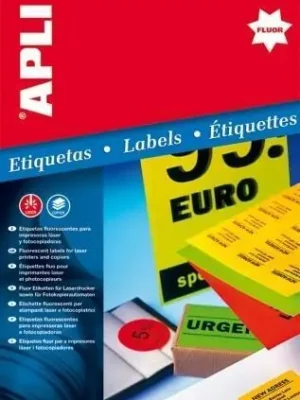 Akční Cena Etikety, kruhové, fluorescentní žlutá, průměr 60mm, 240 ks/bal., APLI OFERTA office vše pro kancelář