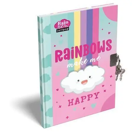 Deník/památník se zámkem "Lollipop Rainbow", A5, čistý, 60 listů, LIZZYSULI 7490225001 OFERTA office vše pro kancelář Nová Kolekce