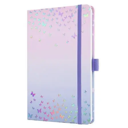 Časově Omezené Diář "Jolie", Butterfly Confetti Candy, A5, týdenní, 2026, tvrdé desky, SIGEL J6347 OFERTA office vše pro kancelář