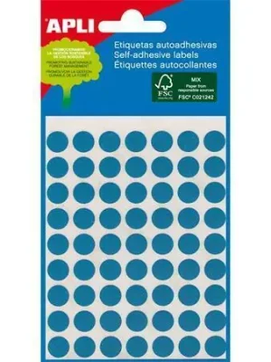 Etikety, modré, kruhové, průměr 8 mm, 288 etiket/balení, APLI OFERTA office vše pro kancelář Omezená Nabídka