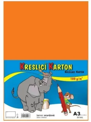 Kreslicí karton barevný A3/50/180g - oranžová, STEPA OFERTA office vše pro kancelář Nejlepší Cena