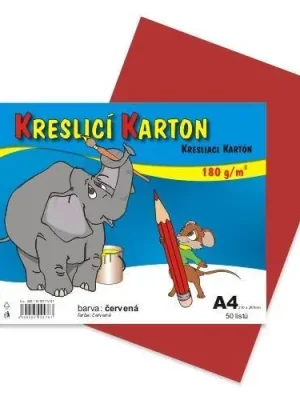Kreslicí karton barevný A4/50/180g - červená, STEPA OFERTA office vše pro kancelář Omezená Nabídka