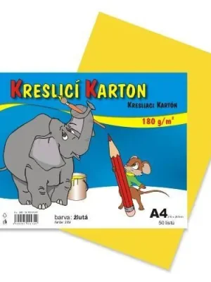 Cenový Hit Kreslicí karton barevný A4/50/180g - žlutá, STEPA OFERTA office vše pro kancelář