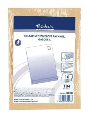 Nejlepší Cena Obálka, TB4, hnědá, samolepicí, 50 mm silná, balení 10 ks, VICTORIA OFERTA office vše pro kancelář