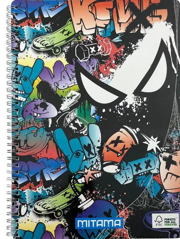 Cenový Hit Spirálový sešit "Fantasy colours", A4+, linkovaný, 60 listů, skate, MITAMA 62620-90067 OFERTA office vše pro kancelář