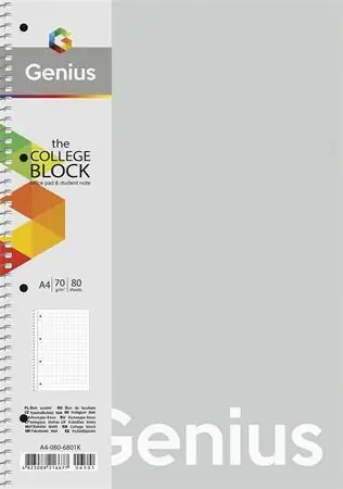 Časově Omezené Spirálový sešit "Genius Pastel", mix motivů, čtverečkovaný, A4, 80 listů, PP desky, SHKOLYARYK A4-08 OFERTA office vše pro kancelář