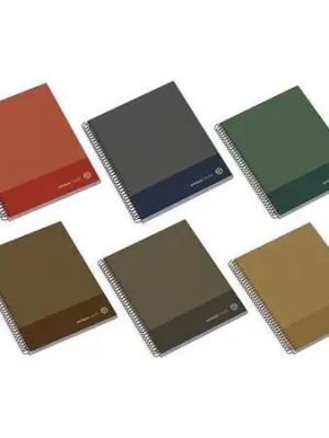 Akce Spirálový sešit "Kraft", mix barev, A4, čtverečkovaný, 100 listů, tvrdé desky, AMBAR 100305000210 OFERTA office vše pro kancelář