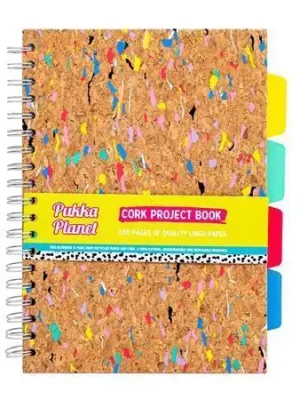 Spirálový sešit "Planet Cork Project Book", korek, B5, linkovaný, 100 listů, PUKKA PAD 9856-SPP OFERTA office vše pro kancelář Víkendová Akce