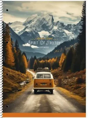 Spirálový sešit "Spirit of Freedom", mix motivů, A4+, linkovaný, 80 listů, SHKOLYARYK A4-080-6710L OFERTA office vše pro kancelář Novinka