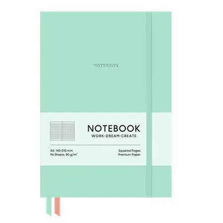 Přímo Od Výrobce Zápisník "Genius", Soft Tyrkys, A5, čtverečkovaný, 96 listů, tvrdé desky, SHKOLYARYK A5-7110K OFERTA office vše pro kancelář